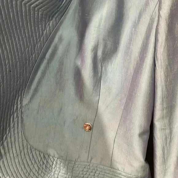 Vintage Frascara Blue 100% Silk Jacket - Picture 6 of 9